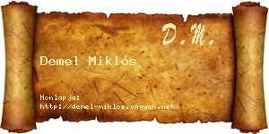Demel Miklós névjegykártya
