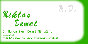 miklos demel business card
